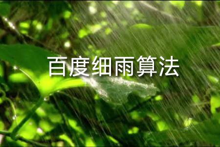 百度細雨算法是什么？細雨算法詳細解讀（2）